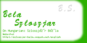 bela szloszjar business card